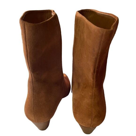 NWOT Something Navy Brown Milo Suede Ankle Sock Boots size 8.5 - Picture 3 of 12